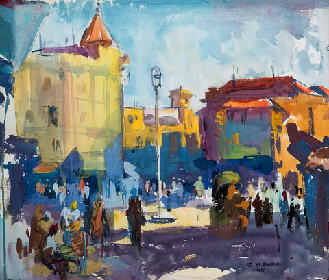 Bombay Street Scene  III - S H Raza - Art Prints