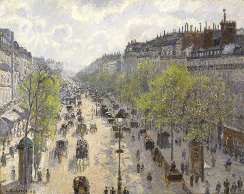 Boulevard Montmartre, Spring - Large Art Prints by Camille Pissarro