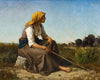 The Turkey Tender (Gardeuse De Dindons), 1864 - Jules Breton - Canvas Prints