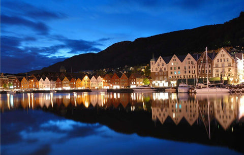 Bryggen Bergen Night - Art Prints