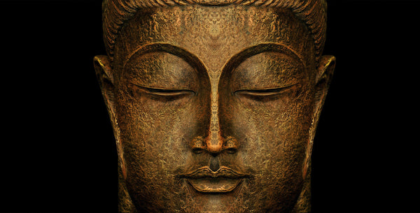 Divine Buddha - Rust Green and Gold - Canvas Prints