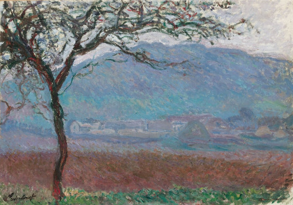 Landscape at Giverny (Paysage à Giverny), 1887 – Claude Monet Painting – Impressionist Art”. - Framed Prints