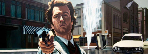 Clint Eastwood As Dirty Harry - Hollywood Classic Action Movie Painting - Life Size Posters