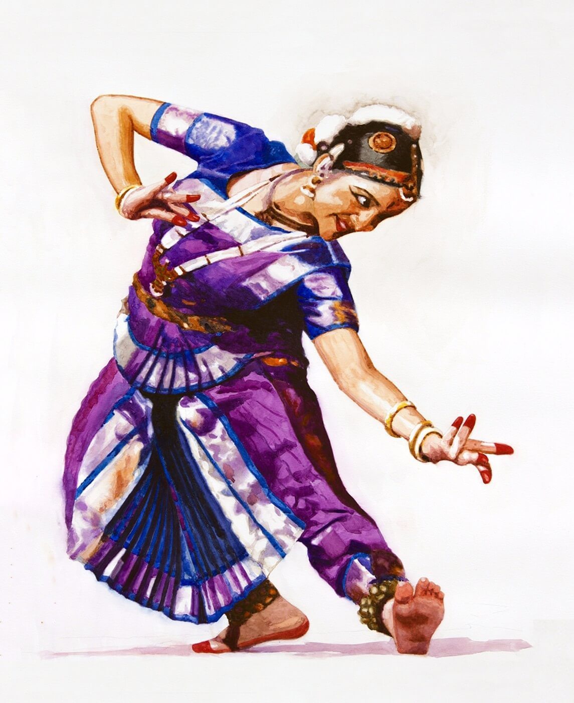 Bharatanatyam Dancer, Color pencils, 6
