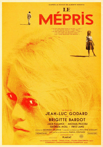 Contempt (Brigitte Bardot) Le Mepris- Jean-Luc Godard - French New Wave Cinema Art Poster - Canvas Prints