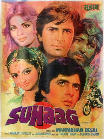 Cult Classics Movie Poster - Suhaag 1979 - Amitabh Bachchan - Tallenge Bollywood Poster Collection - Canvas Prints by Tallenge Store