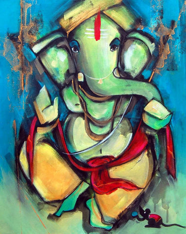 Ritwika's Abstract Wall Art Of Ganesha Modern Painting Sketch Pattern With  Frame for Home and Office Decor | 9.5 inch x 13.5 inch | Multi Colored |  Digital Painting (03 - GANESHA) : Amazon.in: Home & Kitchen