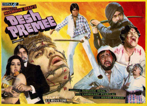 Desh Premee - Amitabh Bachchan - Hindi Movie Poster - Tallenge Bollywood Poster Collection - Canvas Prints by Tallenge Store
