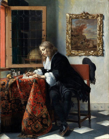 Man Writing A Letter - Framed Prints