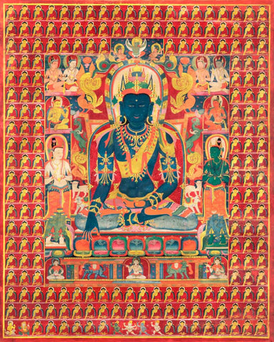 Early Painting of Akshobya Buddha - Tibet 13th Century - Art Prints