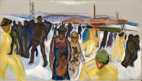 Workers Returning Home – Edvard Munch Painting - Canvas Prints by Edvard Munch