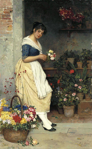 Fairest Rose Maiden - Eugen Von Blaas Painting - Large Art Prints