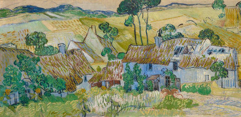 Farms Near Auvers (1890) - Vincent van Gogh - Landscape Painting - Life Size Posters