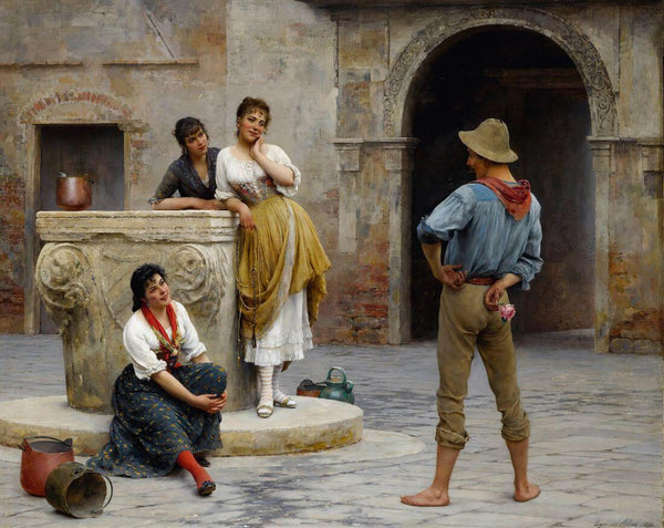 Flirtation - Eugen Von Blaas Painting - Canvas Prints