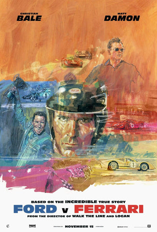 Ford Vs Ferrari - Christian Bale - Matt Damon - Le Mans 66 - Hollywood English Action Movie Art by Kaiden Thompson