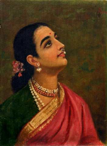 Four Portraits Studies Woman 3 - Framed Prints by Raja Ravi Varma