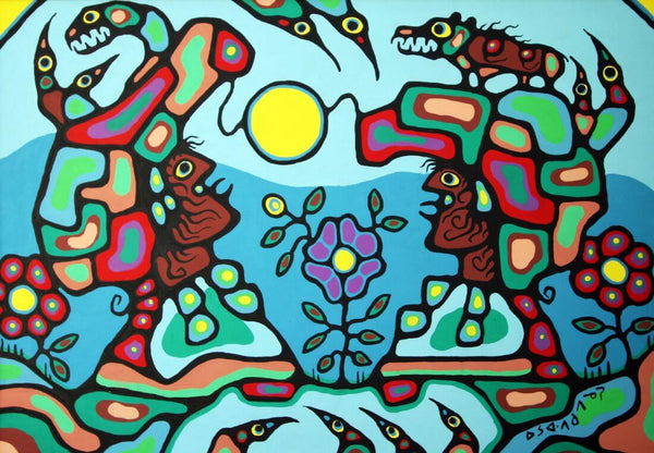 Gathering Shamans - Norval Morrisseau - Ojibwe Painting - Life Size Posters