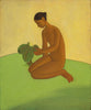 Girl With Plant - B Prabha - Framed Prints