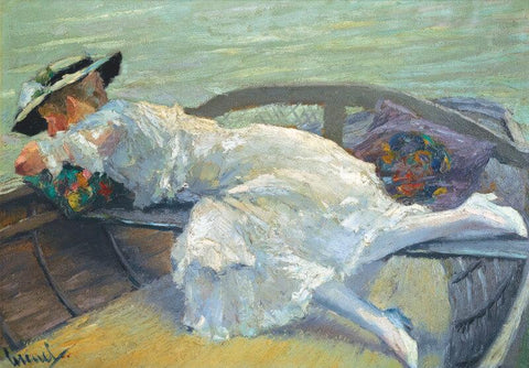 Girl In A Boat - Life Size Posters by Edward Cucuel