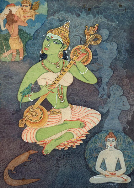 Goddess Matangi (Maathangi) - Indian Painting - Framed Prints