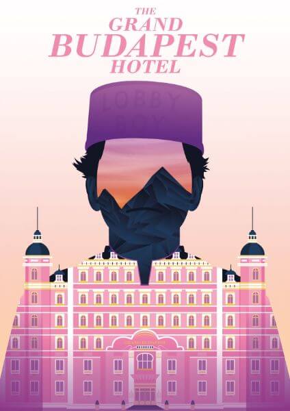 Grand Budapest Hotel - Wes Anderson - Hollywood Movie Minimalist Poster - Life Size Posters