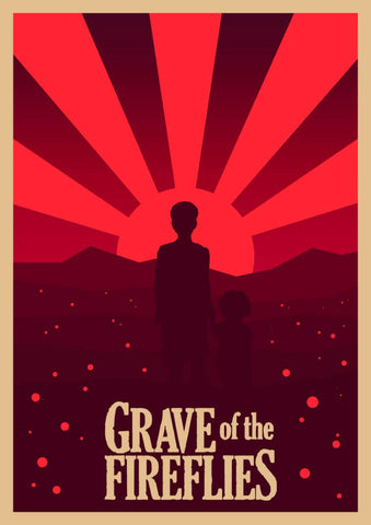 Grave Of The Fireflies - Studio Ghibli - Japanaese Animated Movie Fan Art Poster - Life Size Posters by Tallenge