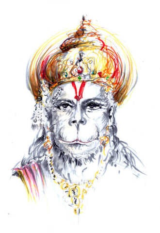 Lord Hanuman Drawing Art - Drawing Skill