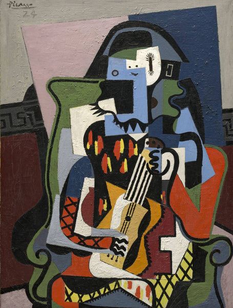 Harlequin Musician - Pablo Picasso Painting - Life Size Posters