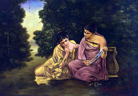 The First Sight - Hemendranath Mazumdar - Indian Masters Painting - Canvas Prints by Hemen Mazumdar
