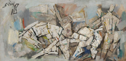 Horse With Figures - M F Husain - Painting - Posters