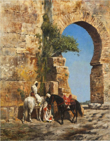 Horseman Waiting At The Gateway - Framed Prints by Edwin Lord Weeks
