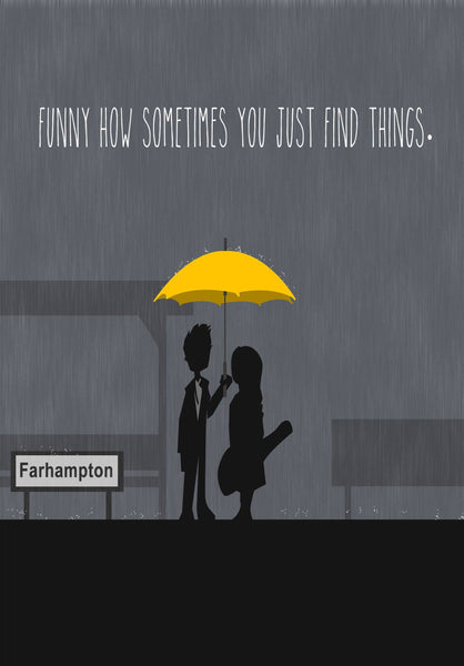 How I Met Your Mother - Yellow Umbrella Farhampton -  Minimalist Poster - Canvas Prints