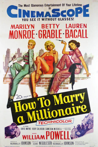 How To Marry A Millionaire  Marilyn Monroe - Hollywood English Movie Art Poster - Art Prints