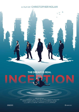 Inception - Leonardo DiCaprio - Christopher Nolan - Hollywood SciFi Movie Graphic Art Poster 4 - Art Prints