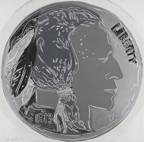 Indian Head Nickel - Cowboys And Indians Series - Andy Warhol - Pop Art Print - Life Size Posters by Andy Warhol