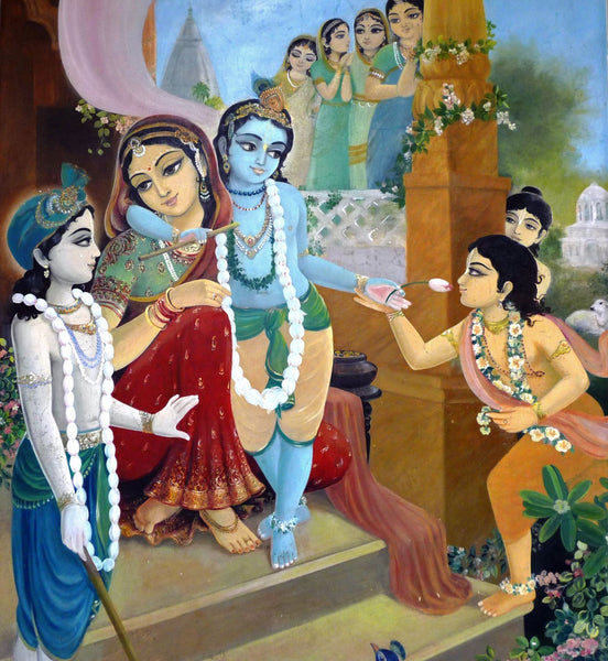 Indian Art - Vintage Art - Krishna with Yasoda and Gopis - Life Size Posters