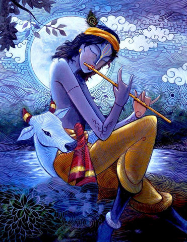 Indian Art - Acrylic Painting - Krishna - Art Prints by Raghuraman, Buy  Posters, Frames, Canvas & Digital Art Prints