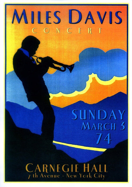 Jazz Legends - Miles Davis Concert Poster Carnegie Hall 1974 - Tallenge Music Collection - Life Size Posters