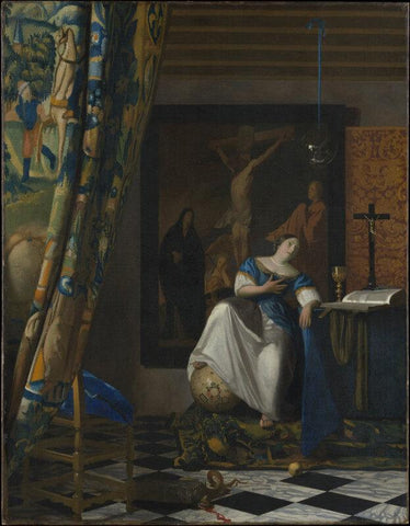 Allegory Of The Catholic Faith - Framed Prints by Johannes Vermeer