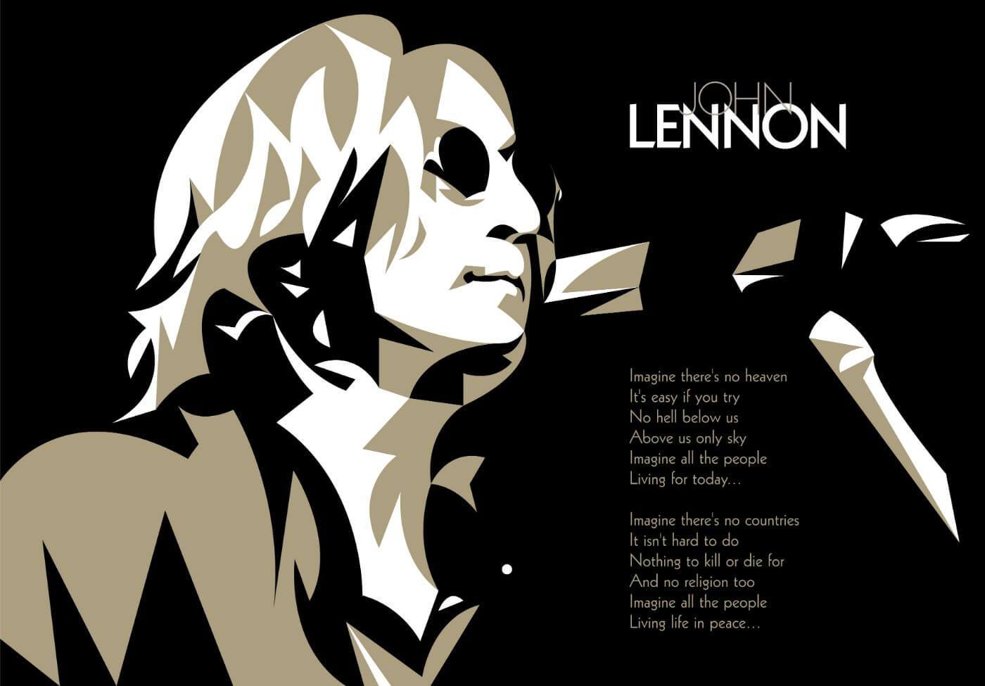 John Lennon - Imagine - Lyrics Poster - Large Art Prints by Ralph | Buy Posters, Frames, Canvas & Art Prints Medium and Large Variants