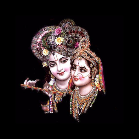 Krishna Playing Flute with Radha - Canvas Prints by Raghuraman