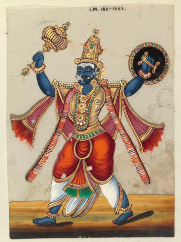 Kumbhakarna - The Brother Of Ravana - Indian Miniature Painting From Ramayana - Vintage Indian Art - Canvas Prints by Kritanta Vala