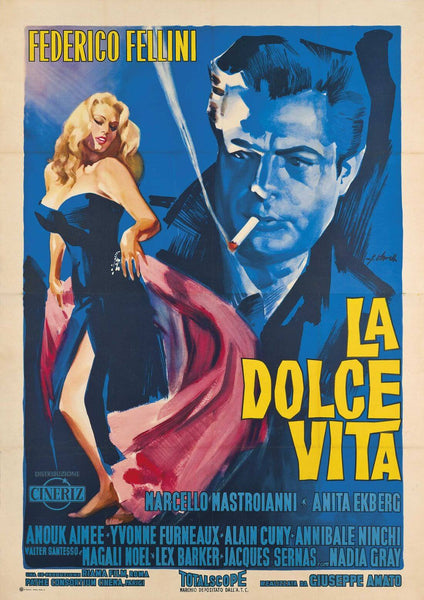 La Dolce Vita - Federico Fellini - Classic Italian Movie Art Poster - Art Prints