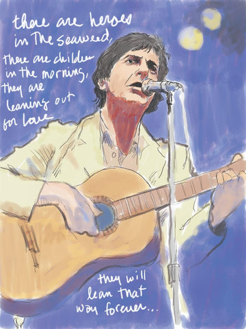 Leonard Cohen Lyrics Art - Life Size Posters