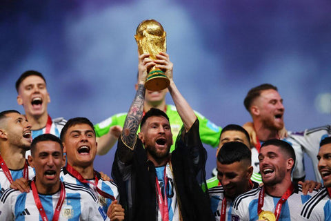 Lionel Messi And Team Argentina - World Cup 2022 Winners - Football Sports Poster - Art Prints