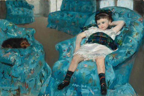 Little Girl In A Blue Armchair - Mary Cassatt - Impressionist Painting - Posters