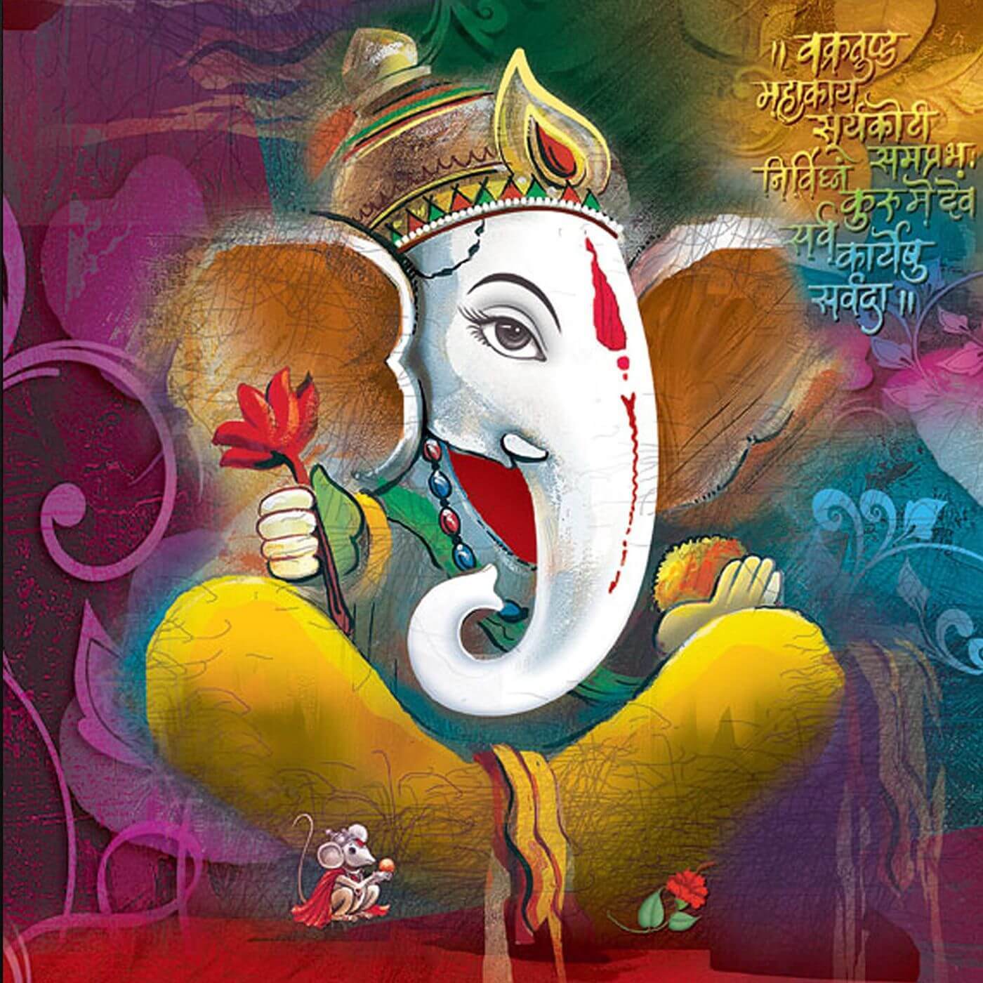 Hand-painted Lord Ganesha Canvas Art Painting Masterpiece
