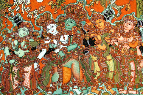 Lord Vishnu  - Kerala Mural Painting - Indian Folk Art - Posters