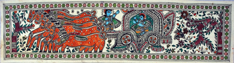 Indian Miniature Art - Madhubani Painting - Mahabharatha - Large Art Prints