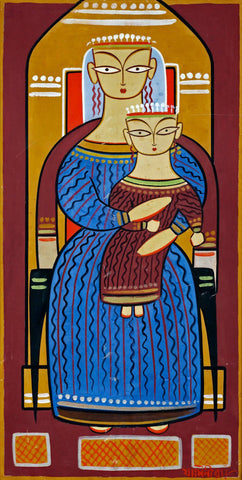 Madonna And Child (Baby Jesus Christ) - Jamini Roy - Christian Art Painting - Posters